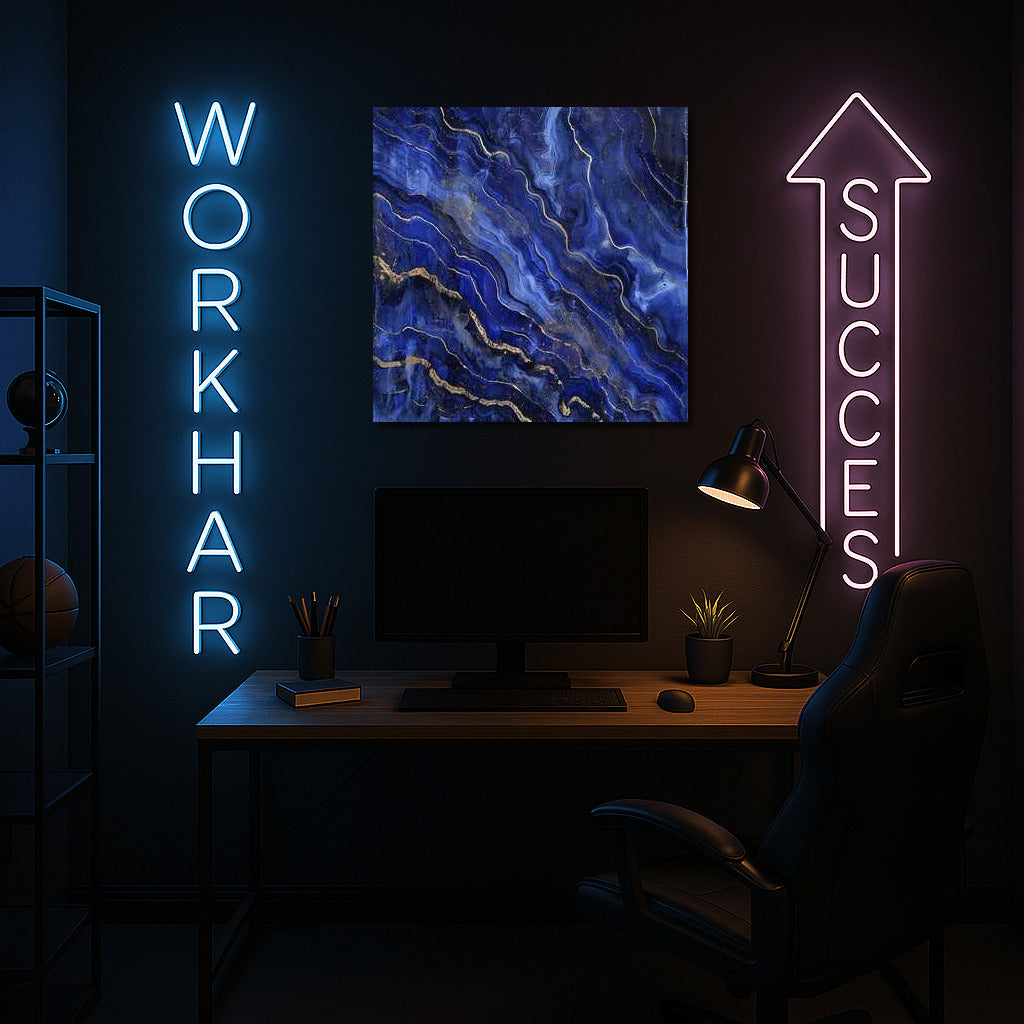 The Riddle of the Azure Abstract: The Glow of Blue and Gold