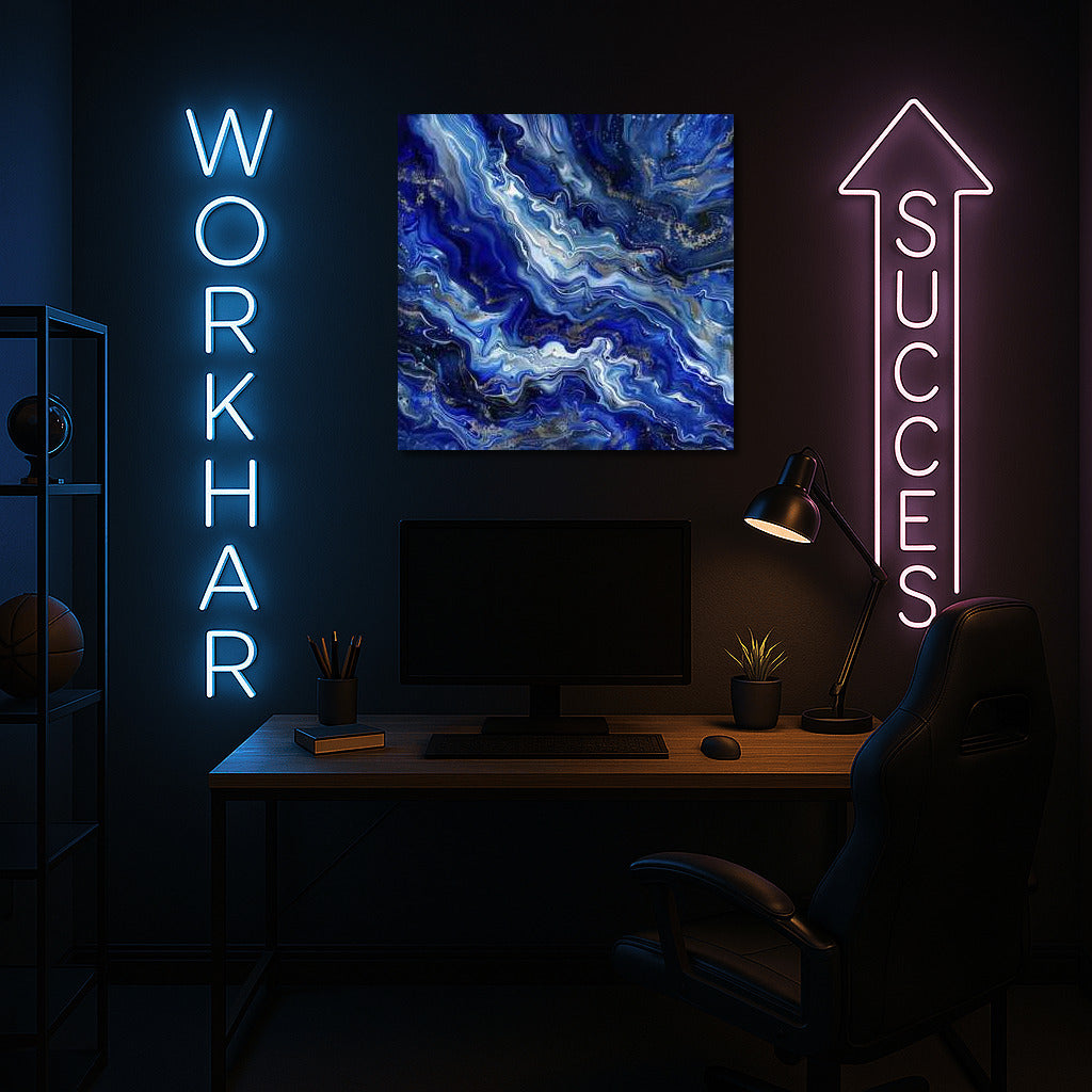 Secrets of the Azure Vortex: Abstraction with Golden Flashes