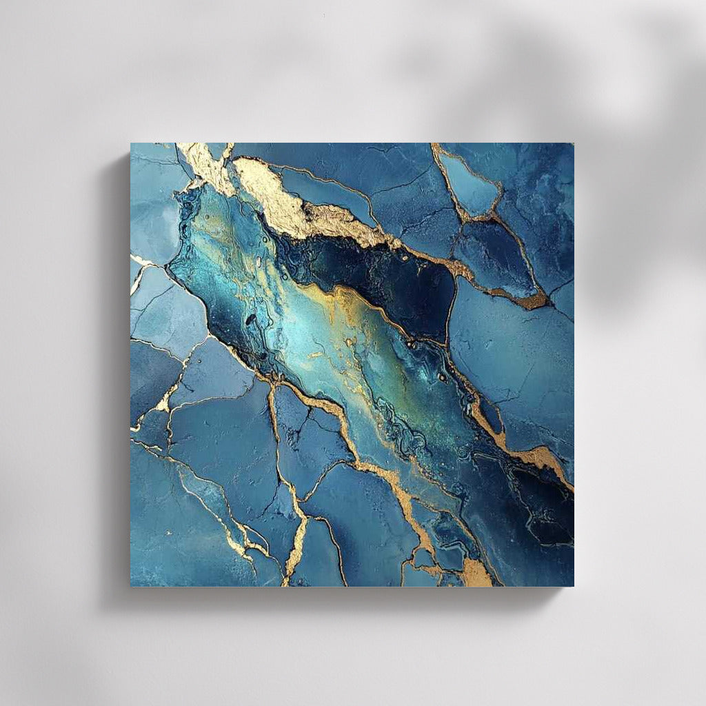 Abstract Metallic Ocean Glitter: Waves and Light