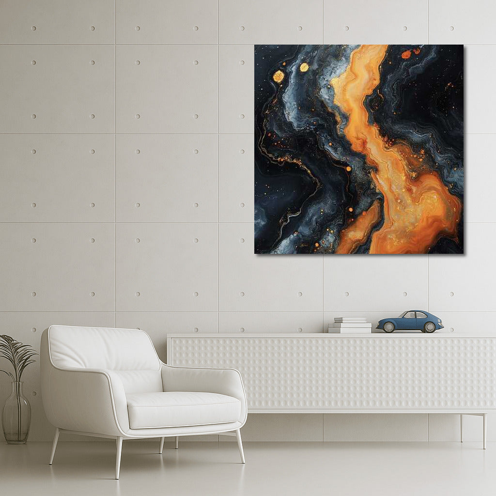 Orange Vortex: Abstract Emotional Bursts