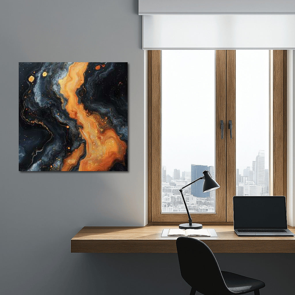 Orange Vortex: Abstract Emotional Bursts