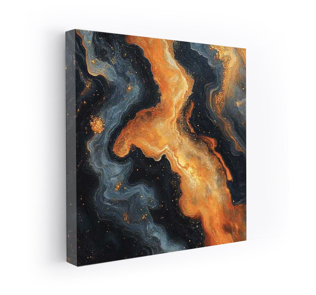 Orange Splashes Abstraction: Brightness and Energy