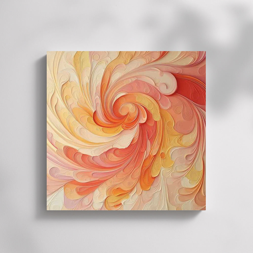 Whirlwind of Peach-Apricot Dreams: Abstract Symphony
