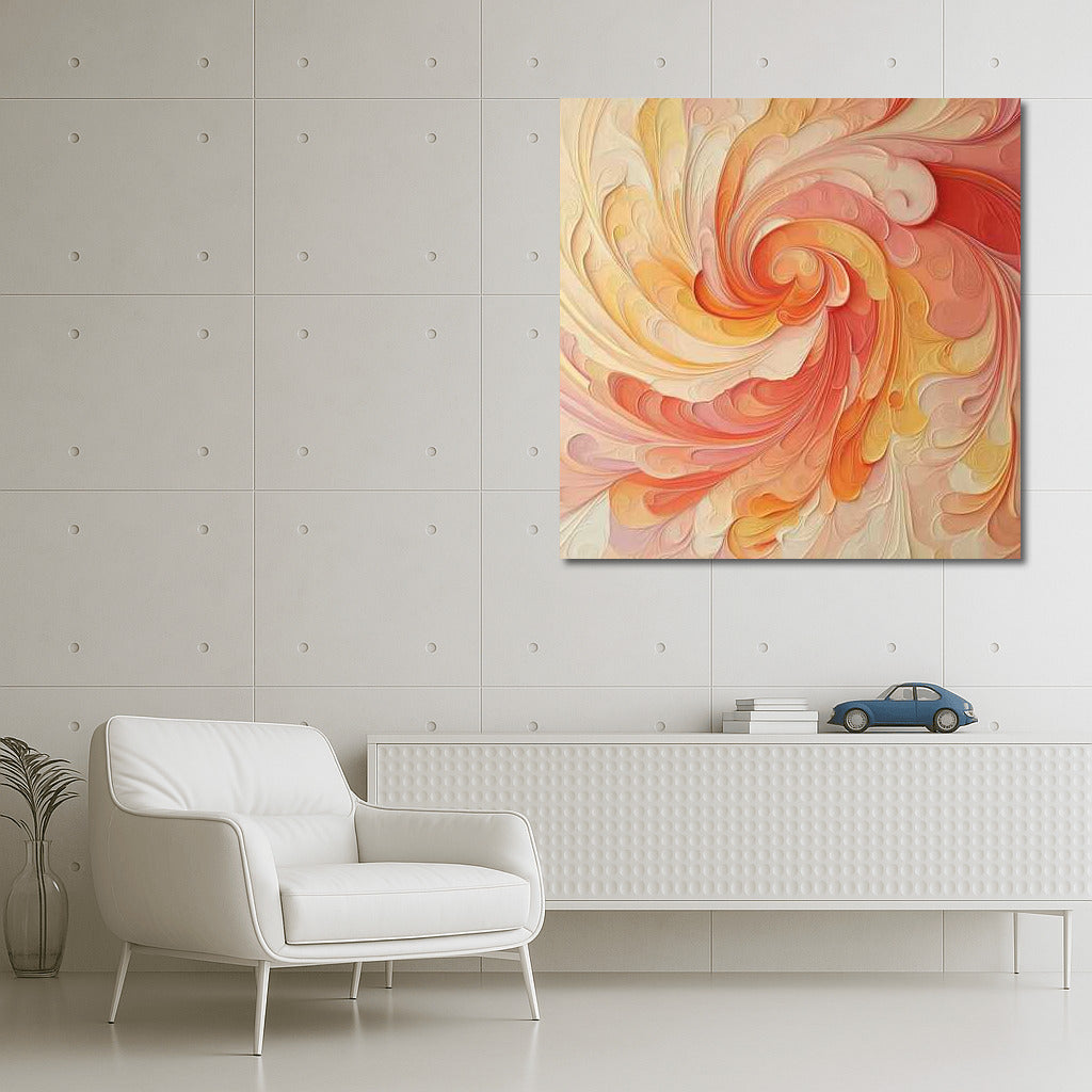 Whirlwind of Peach-Apricot Dreams: Abstract Symphony