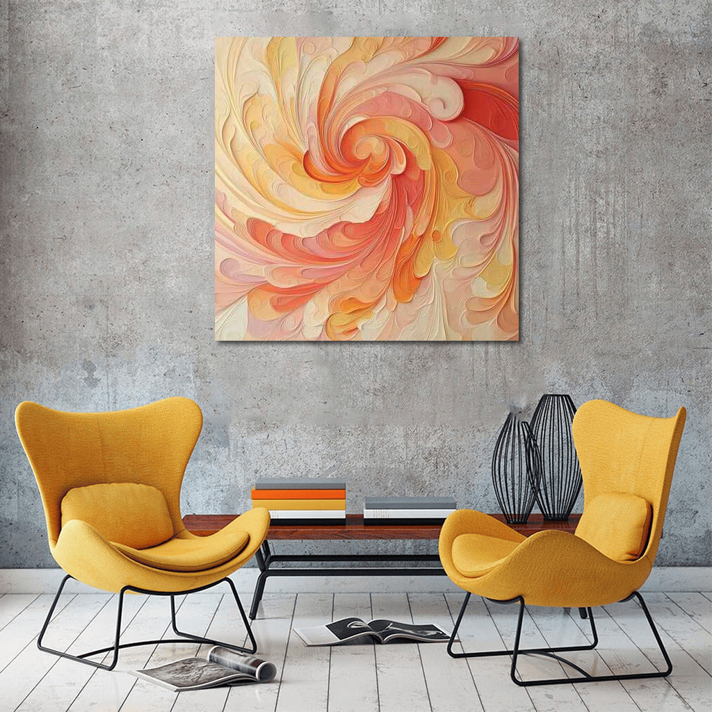 Whirlwind of Peach-Apricot Dreams: Abstract Symphony