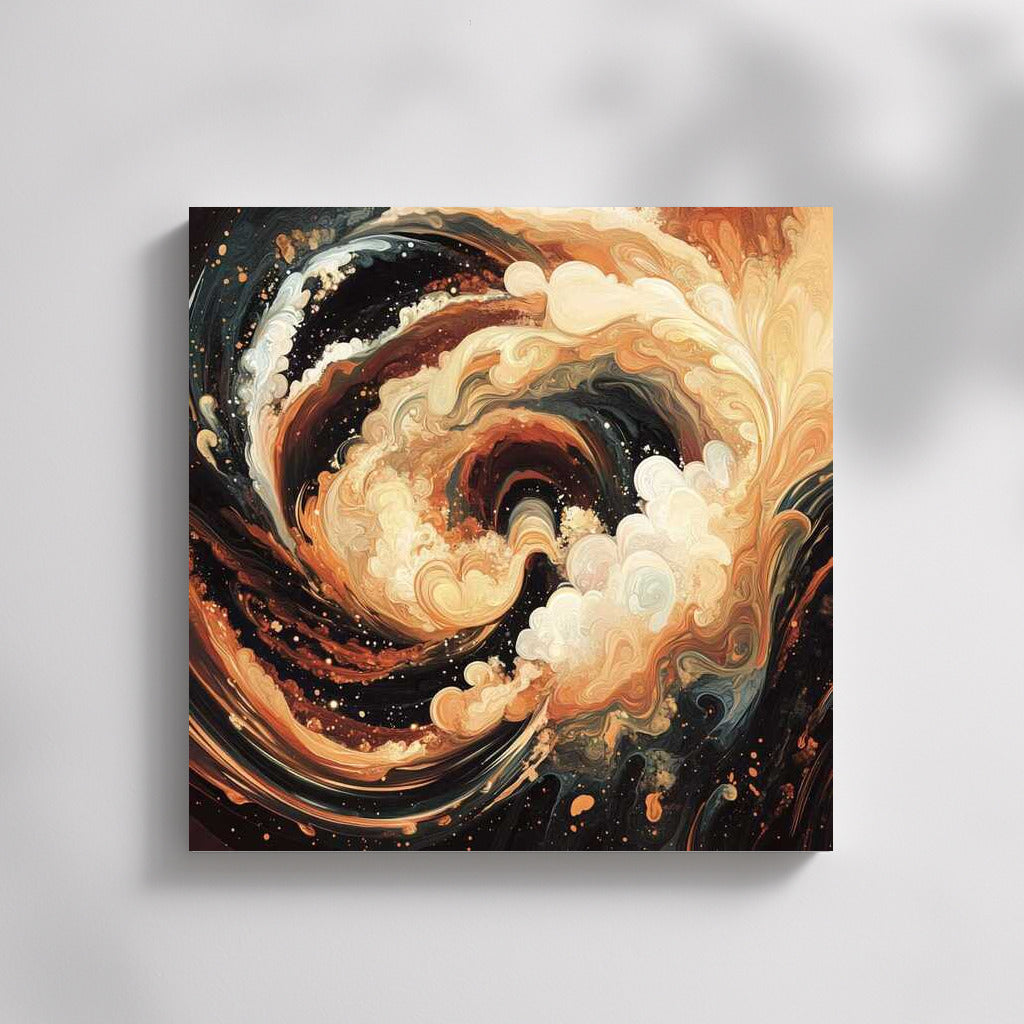 Apricot Dreams Vortex: Abstract Peach Shades for Interiors