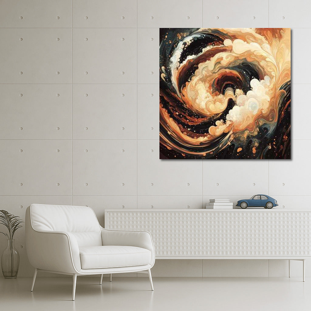 Apricot Dreams Vortex: Abstract Peach Shades for Interiors