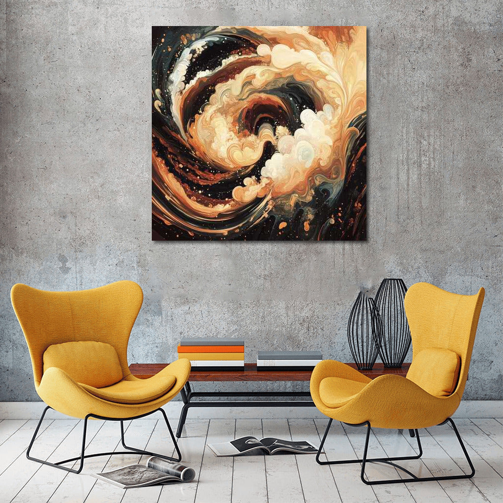 Apricot Dreams Vortex: Abstract Peach Shades for Interiors