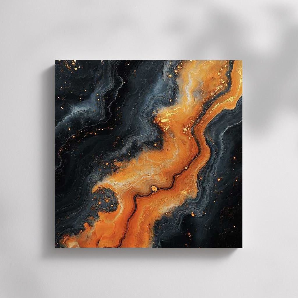 Secrets of Energy: Orange Splashes Abstract