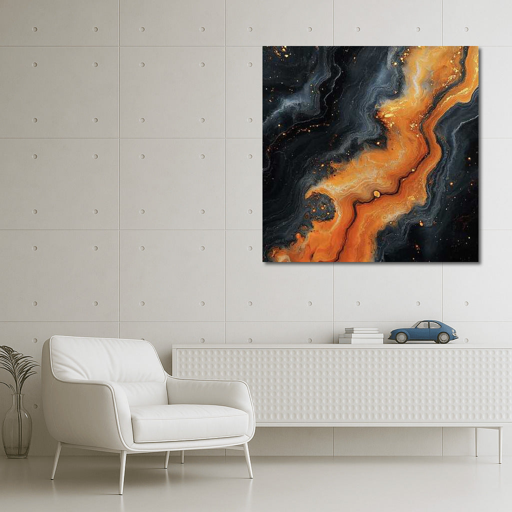 Secrets of Energy: Orange Splashes Abstract
