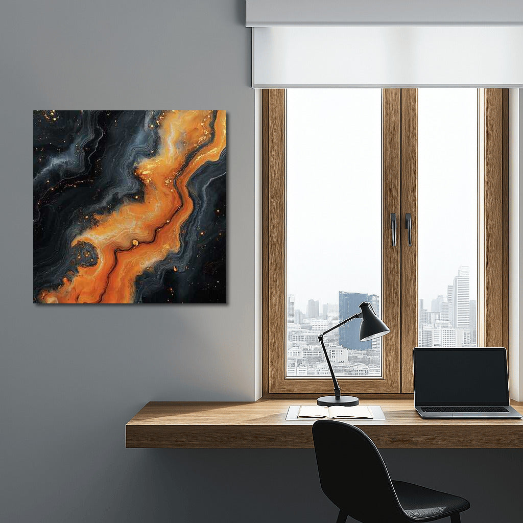 Secrets of Energy: Orange Splashes Abstract