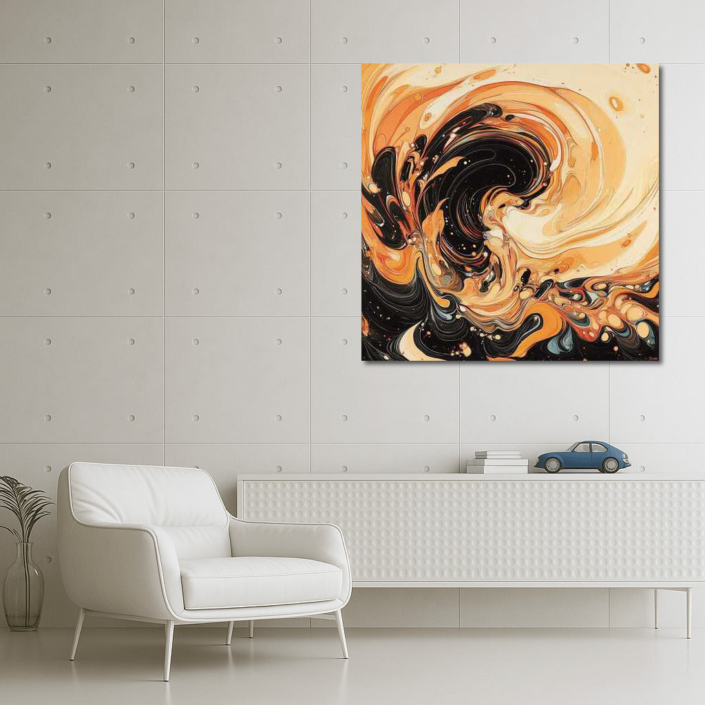 Vortex of Peach-Apricot Abstraction: Harmony of Color and Dream