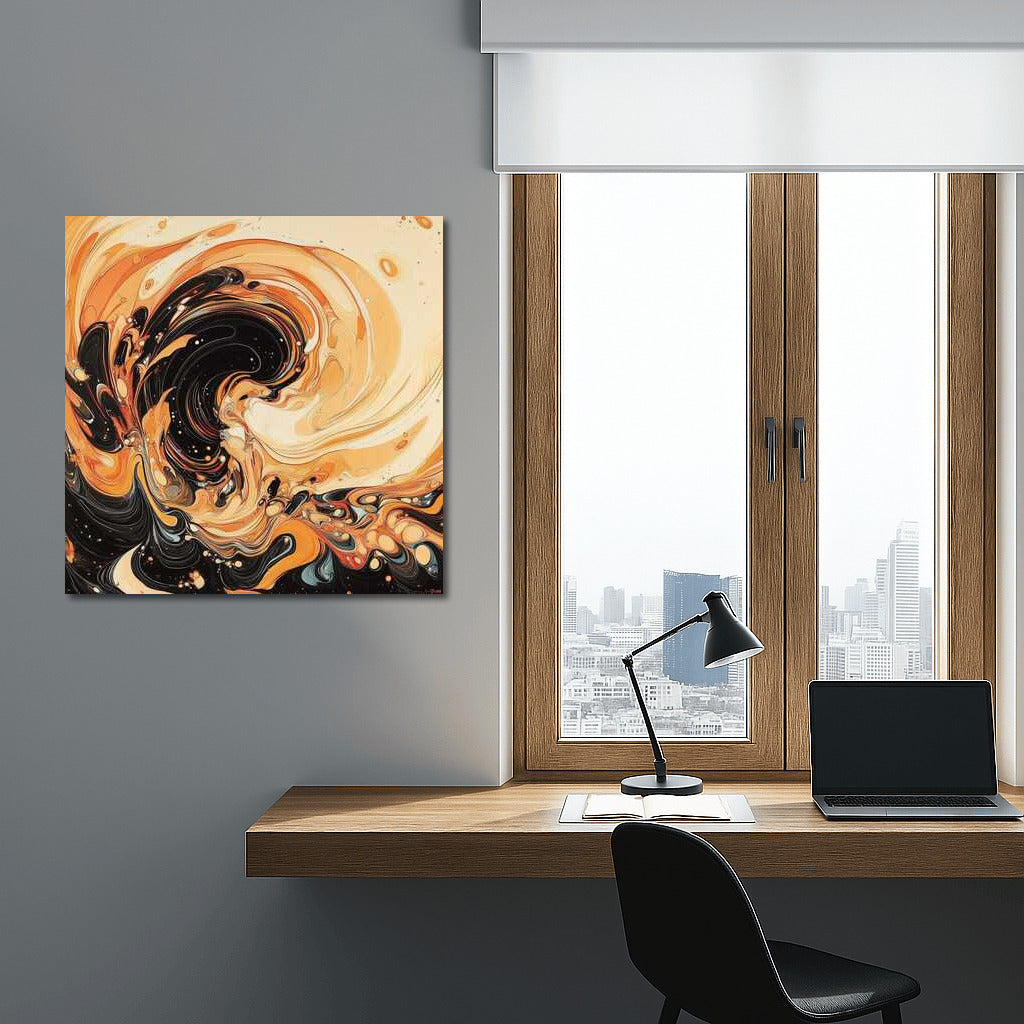 Vortex of Peach-Apricot Abstraction: Harmony of Color and Dream