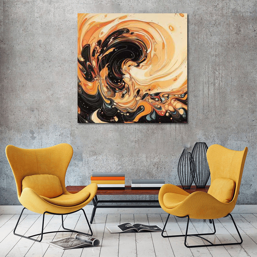 Vortex of Peach-Apricot Abstraction: Harmony of Color and Dream