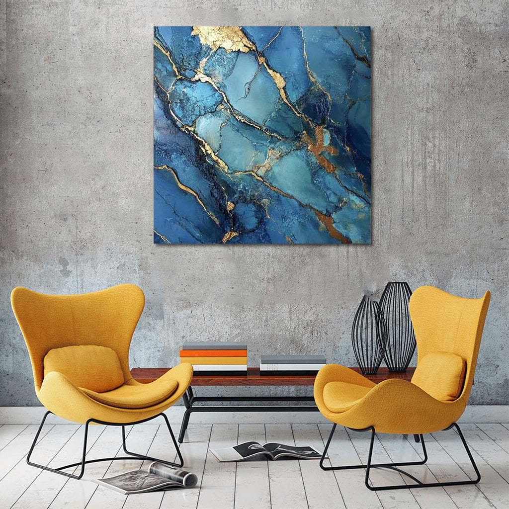Metallic Ocean Glow: Abstract Depth
