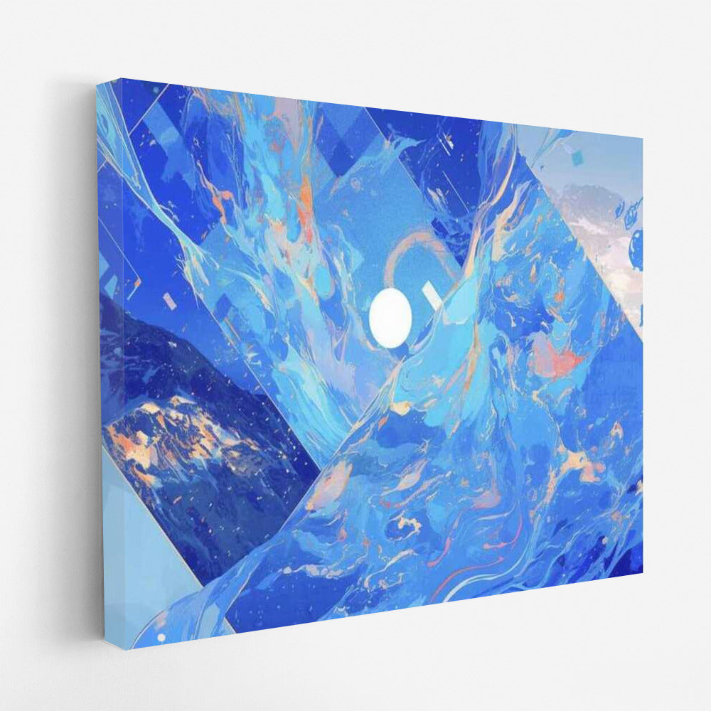 Blue Fantasy: Abstract Collage of Light