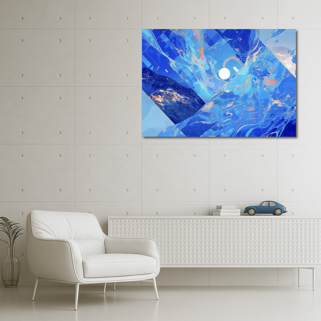 Blue Fantasy: Abstract Collage of Light