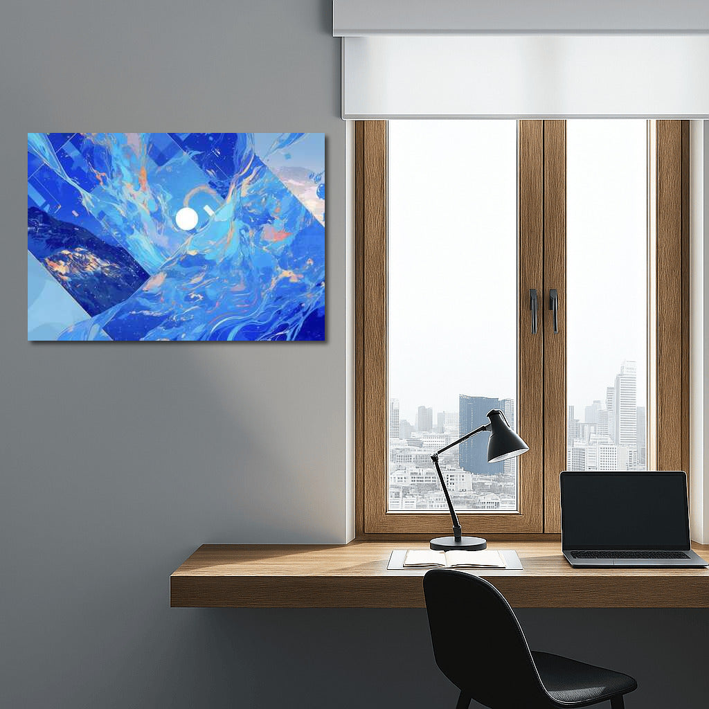 Blue Fantasy: Abstract Collage of Light
