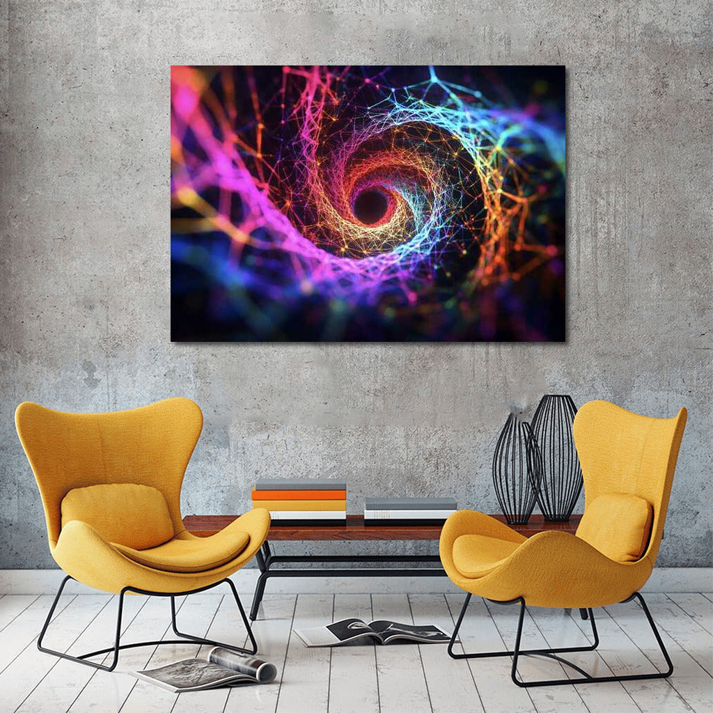 Vortex of Harmony: Abstract Fibonacci Spiral