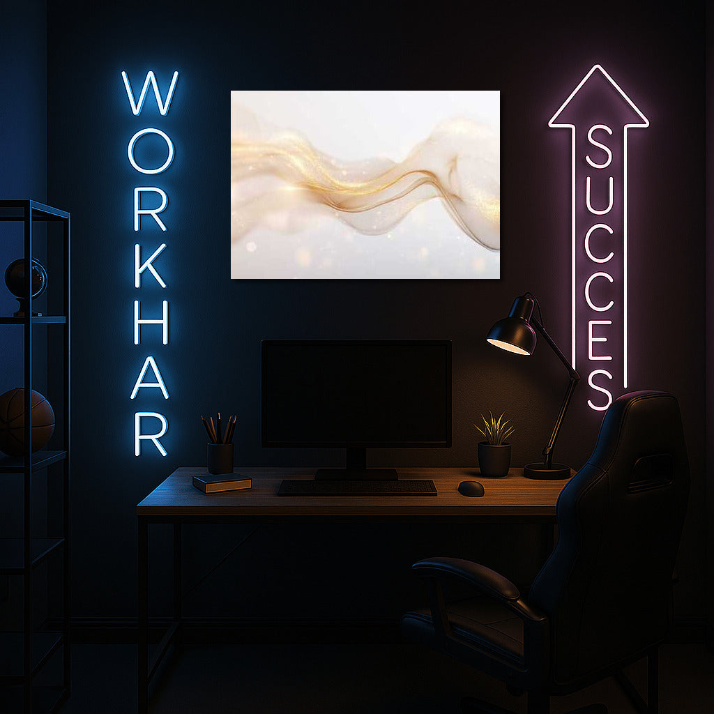 Golden Shimmer: Abstract Charm for Interiors