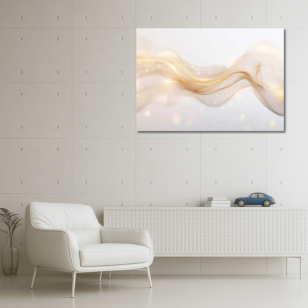 Golden Shimmer: Abstract Charm for Interiors