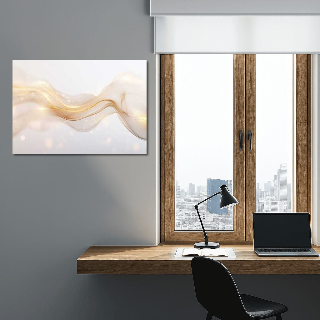 Golden Shimmer: Abstract Charm for Interiors