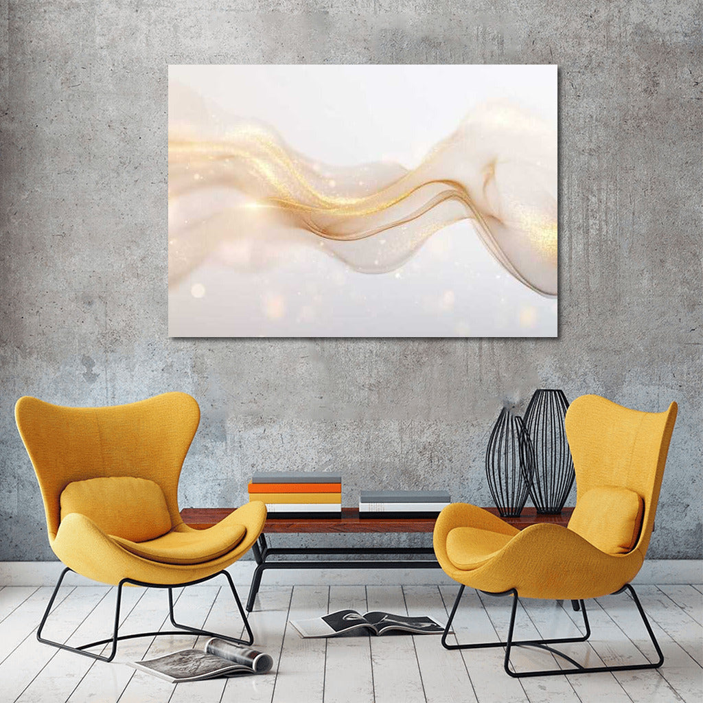 Golden Shimmer: Abstract Charm for Interiors