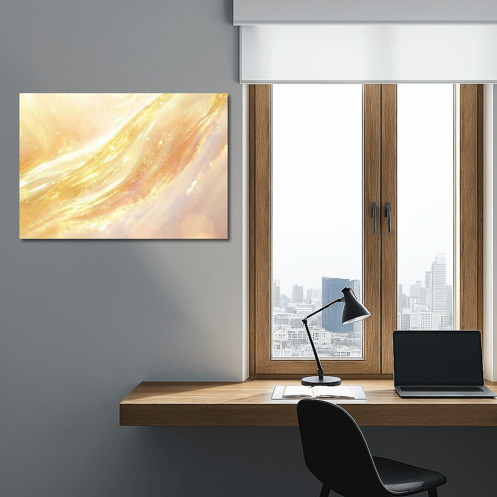 Abstract Glow: Golden Glitter of Light