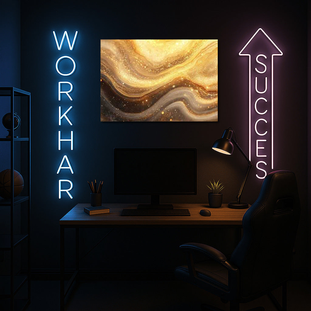 Cosmic Glow: Abstract Gold