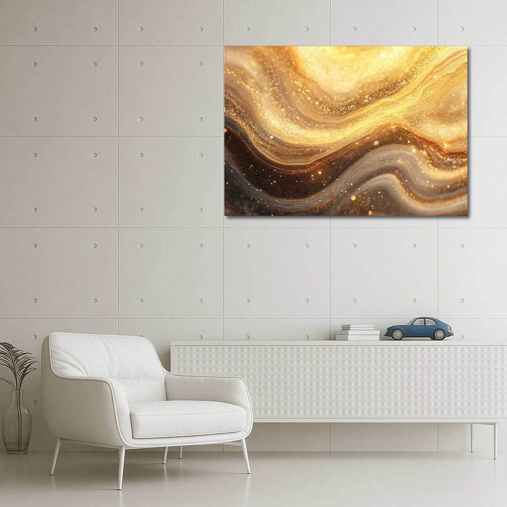 Cosmic Glow: Abstract Gold