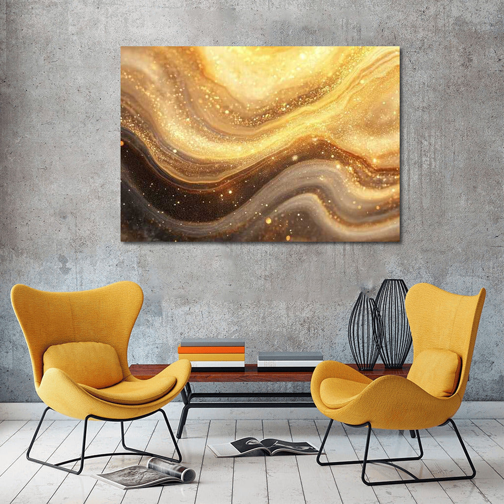 Cosmic Glow: Abstract Gold