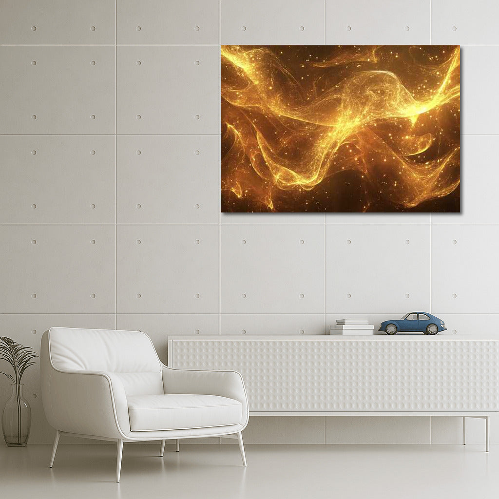 Shimmering Golden Mist: Abstract Iridescent Shimmers