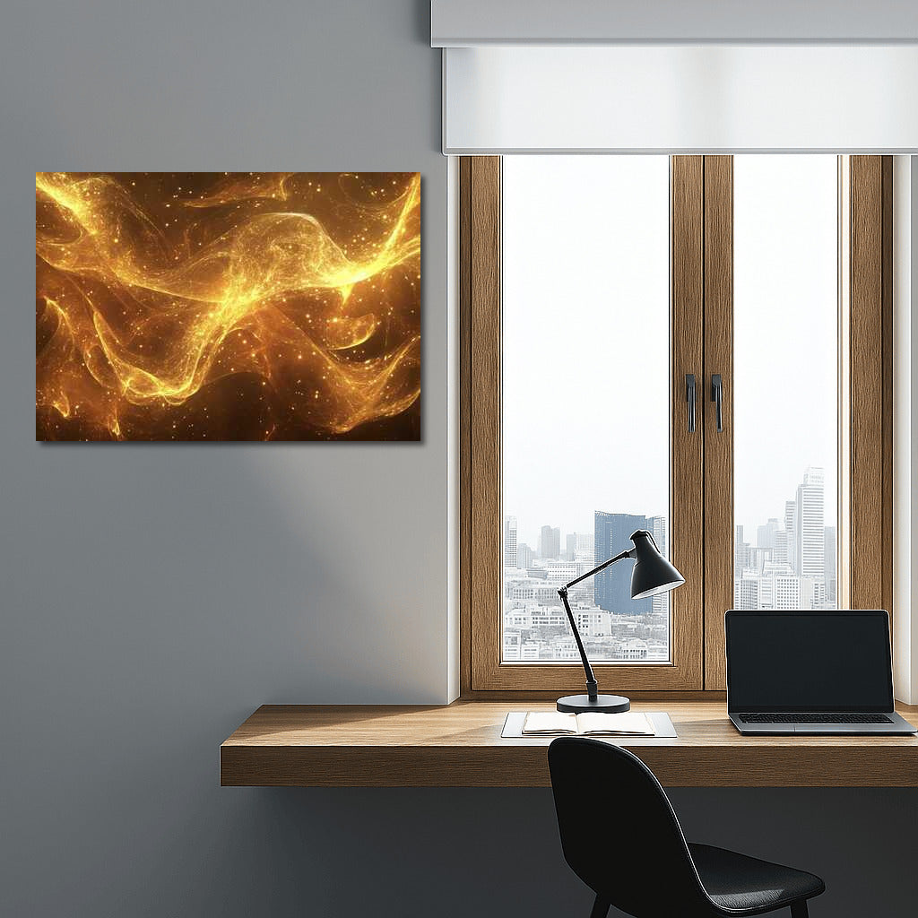 Shimmering Golden Mist: Abstract Iridescent Shimmers
