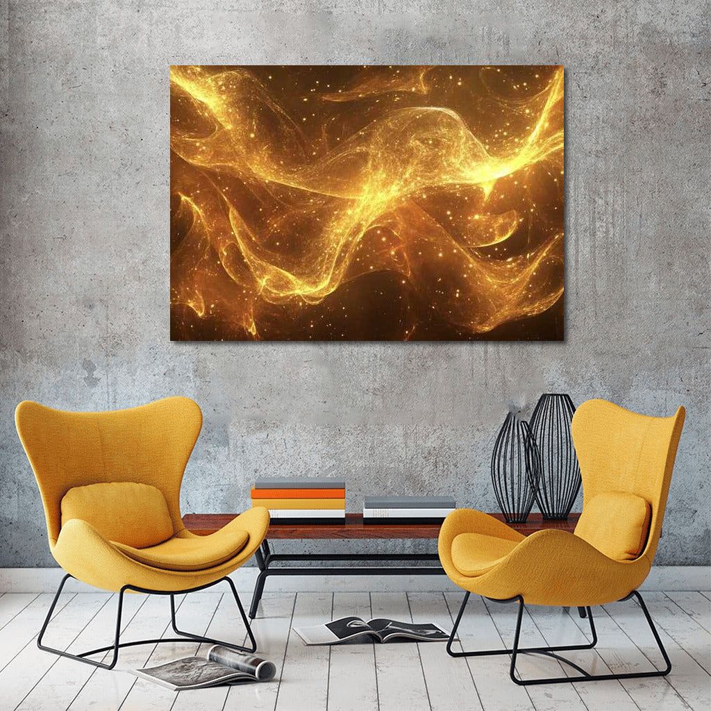 Shimmering Golden Mist: Abstract Iridescent Shimmers
