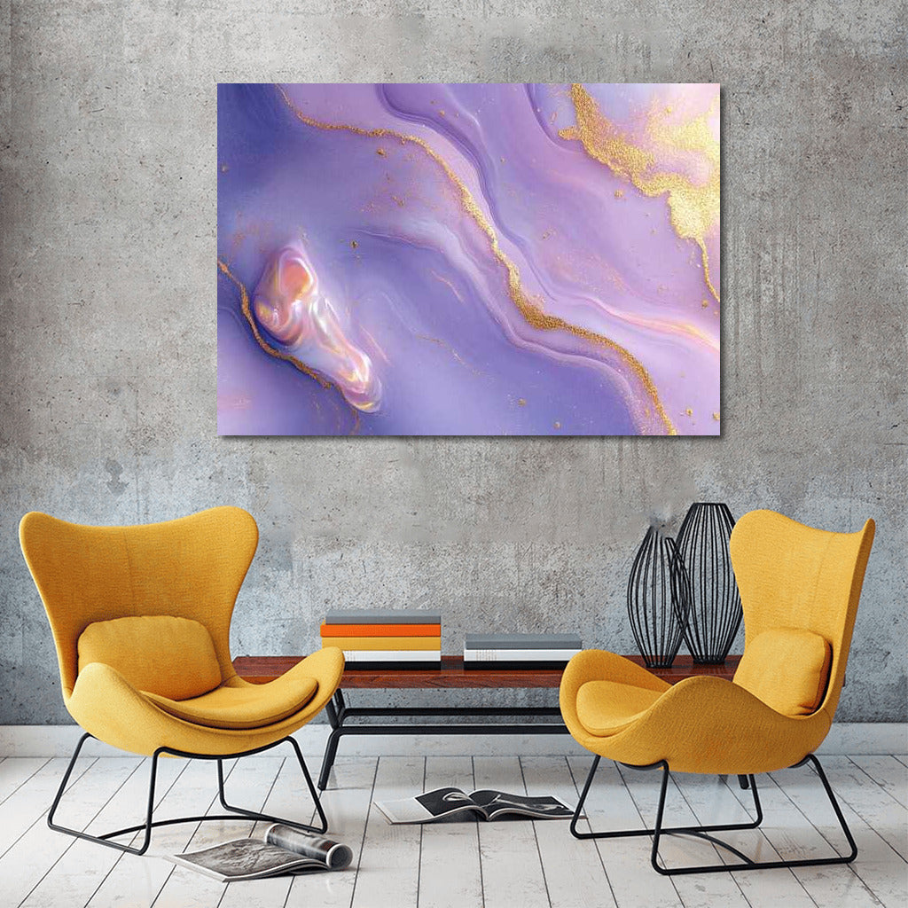 Purple Dream Magic: Abstract Enchantment with Gold Accents