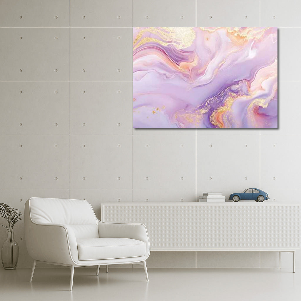 Light Violet: Golden Waves of Abstraction