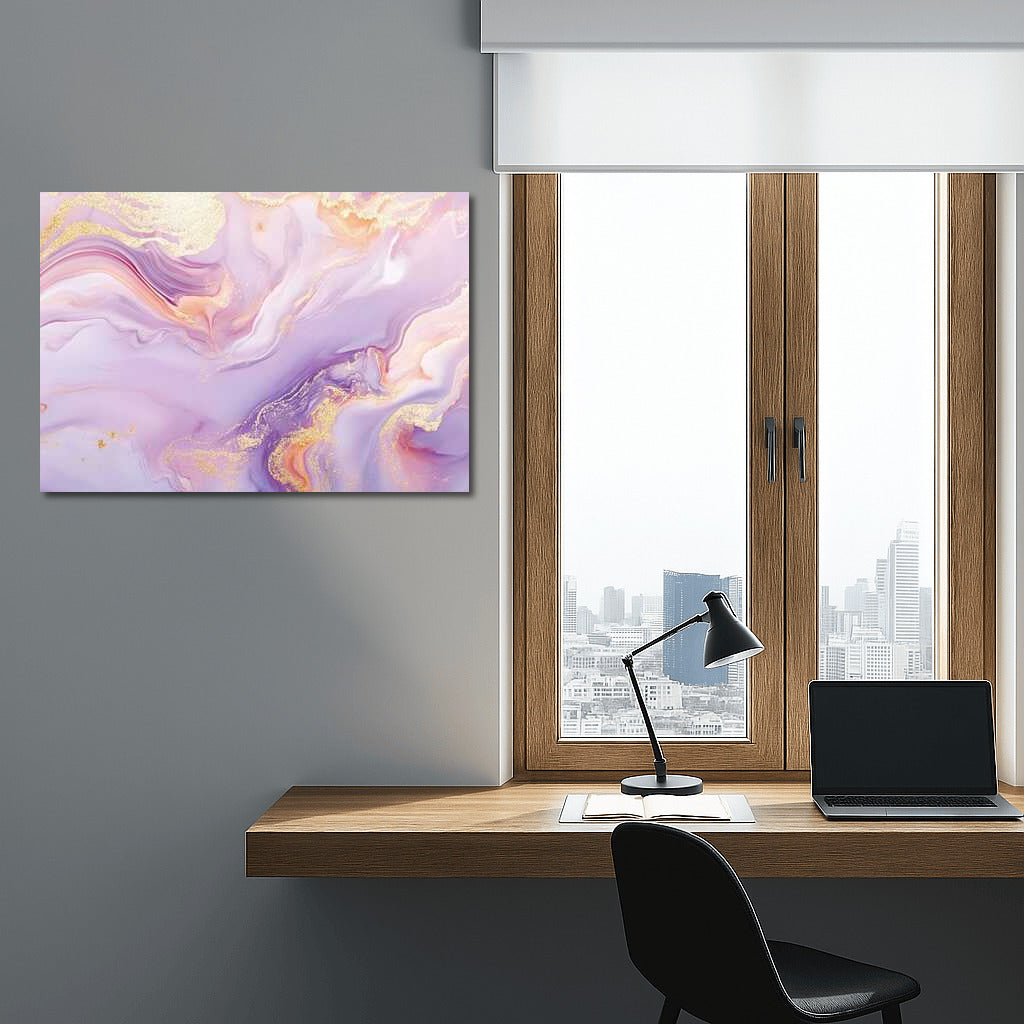 Light Violet: Golden Waves of Abstraction