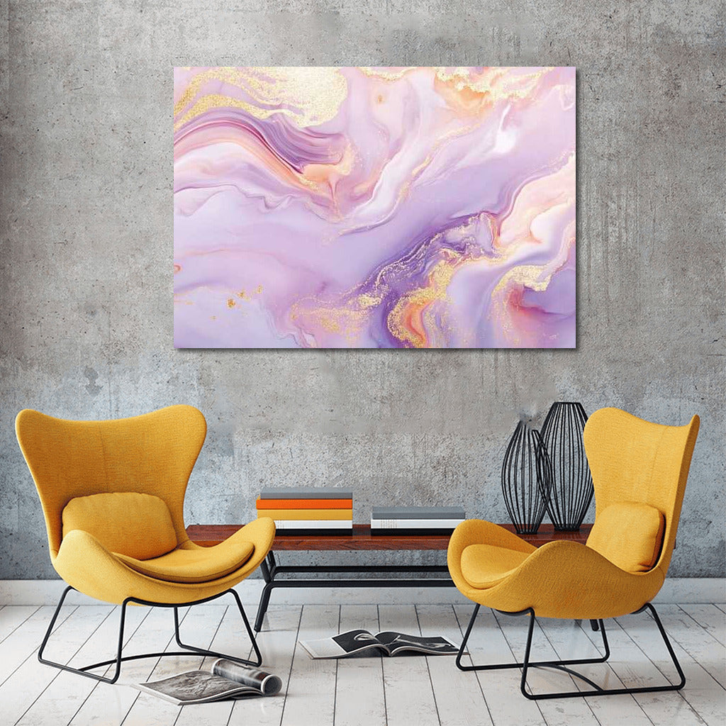 Light Violet: Golden Waves of Abstraction