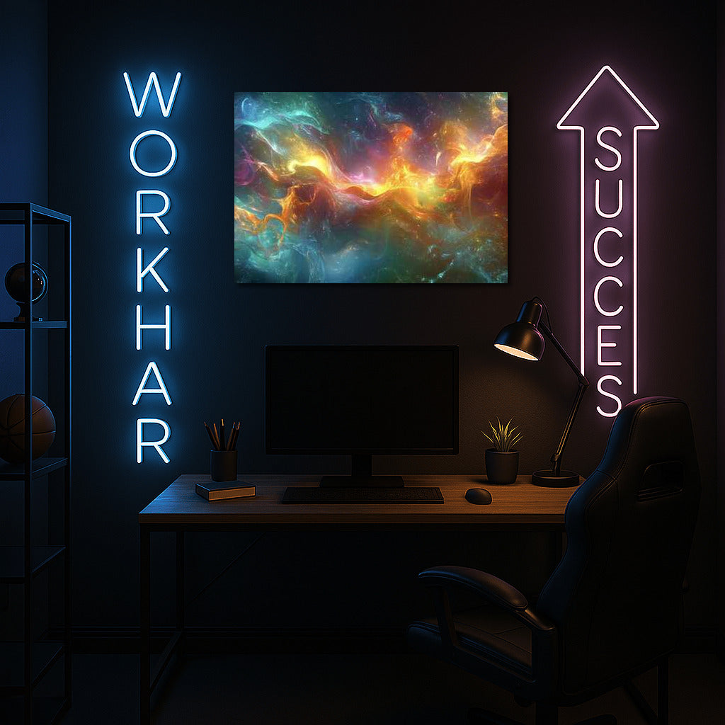 Iridescent Symphony of Light: Abstract Glow for Interiors