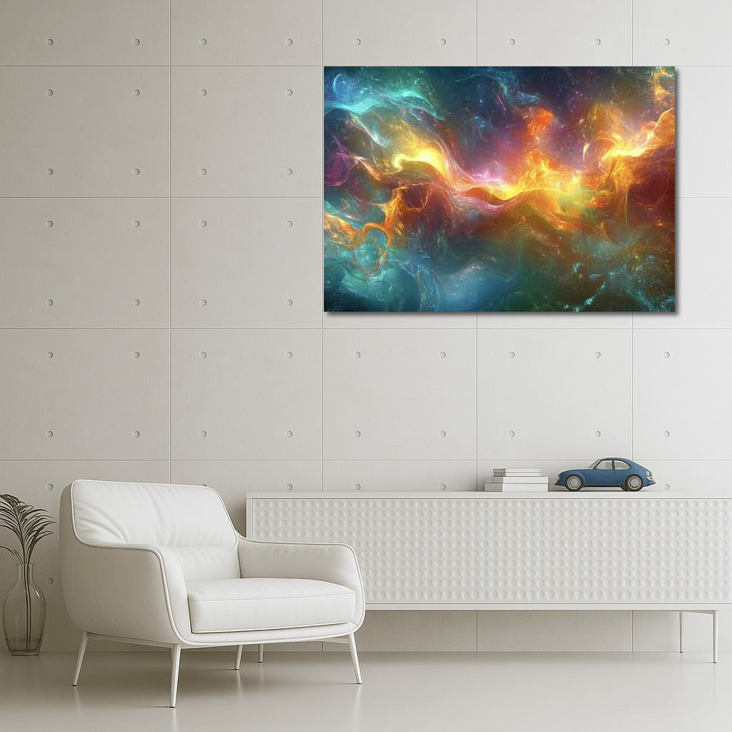 Iridescent Symphony of Light: Abstract Glow for Interiors