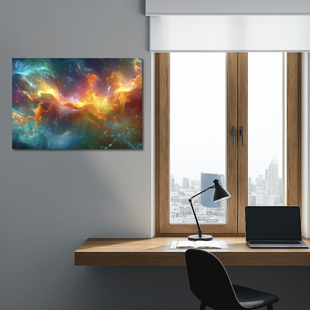 Iridescent Symphony of Light: Abstract Glow for Interiors