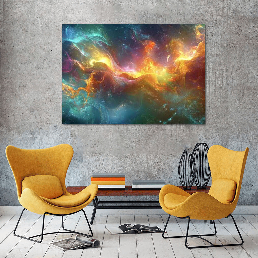 Iridescent Symphony of Light: Abstract Glow for Interiors