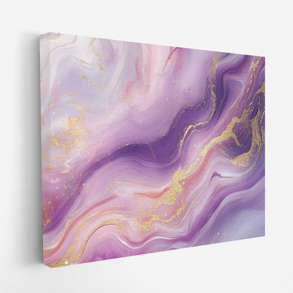Light Purple Dream with Gold Accents: Abstract Touch