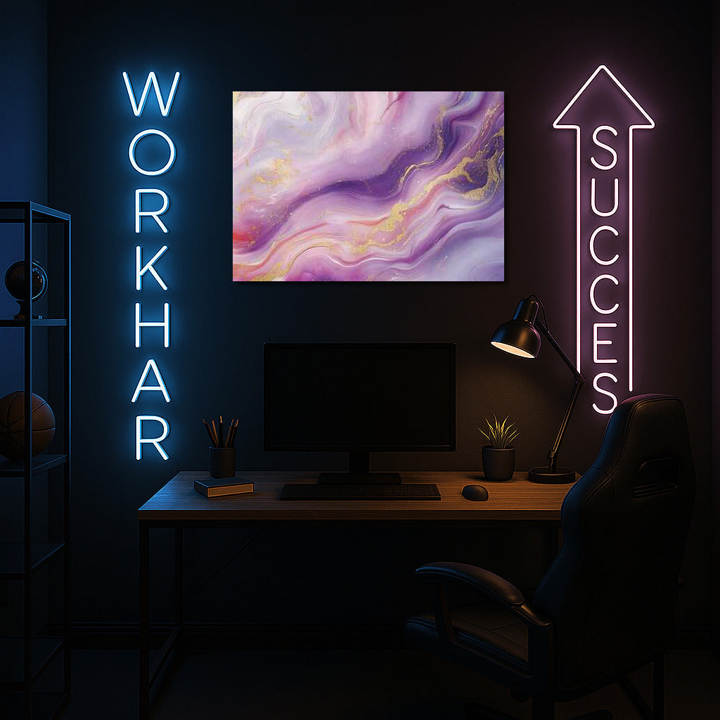 Light Purple Dream with Gold Accents: Abstract Touch