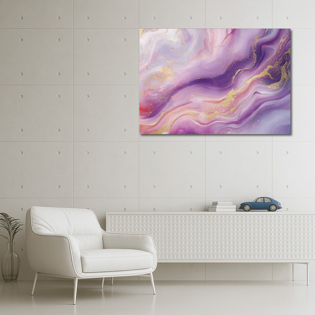 Light Purple Dream with Gold Accents: Abstract Touch