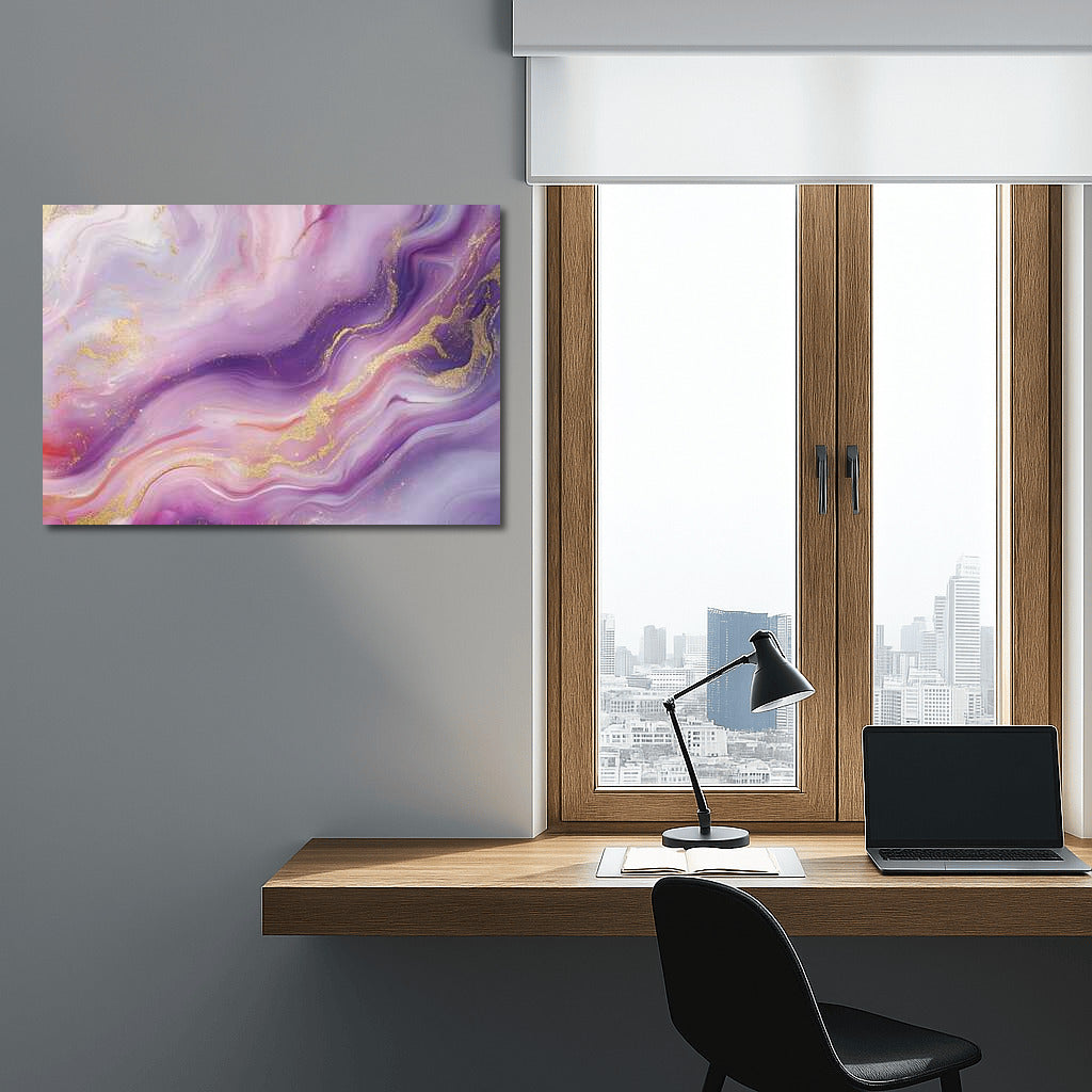 Light Purple Dream with Gold Accents: Abstract Touch