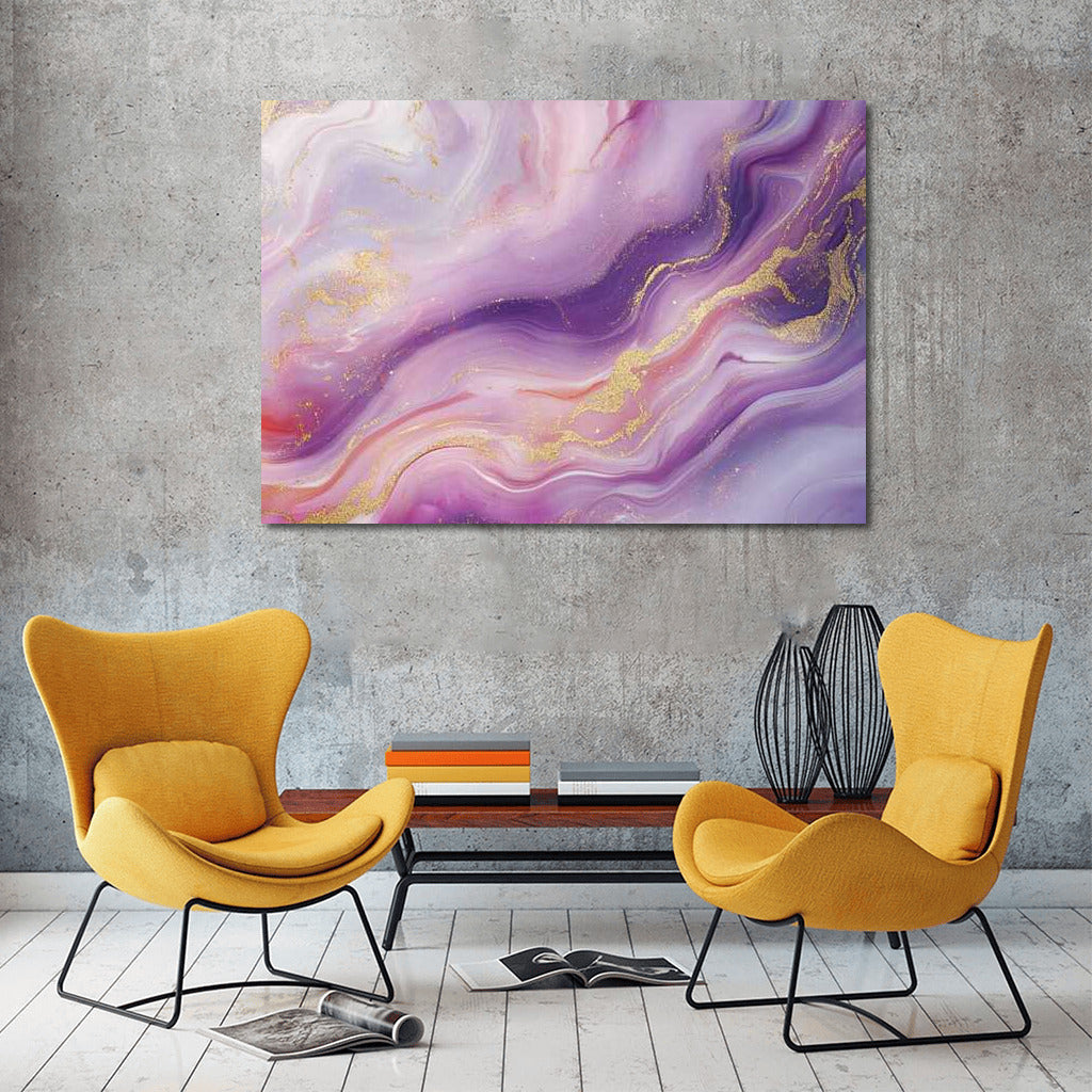 Light Purple Dream with Gold Accents: Abstract Touch