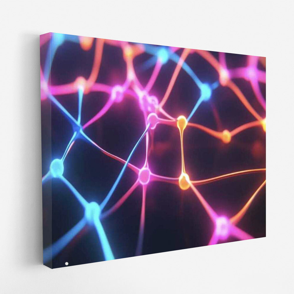 Light Symphony: Abstract Neon Web