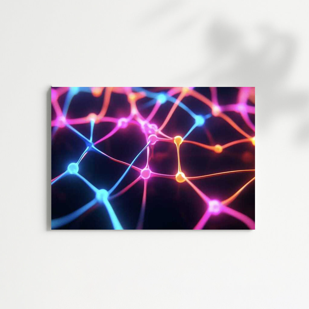 Light Symphony: Abstract Neon Web