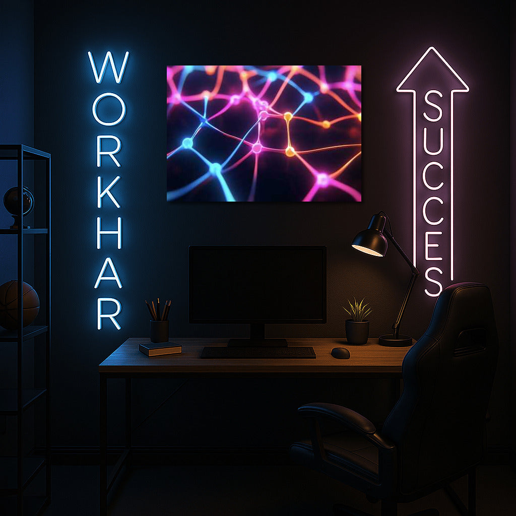 Light Symphony: Abstract Neon Web
